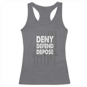 Deny Defend Depose Racerback Tank Top Vintage Gun American Flag TS11 Charcoal Print Your Wear