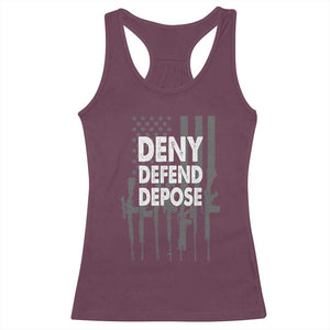 Deny Defend Depose Racerback Tank Top Vintage Gun American Flag TS11 Maroon Print Your Wear