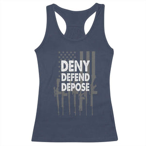 Deny Defend Depose Racerback Tank Top Vintage Gun American Flag TS11 Navy Print Your Wear