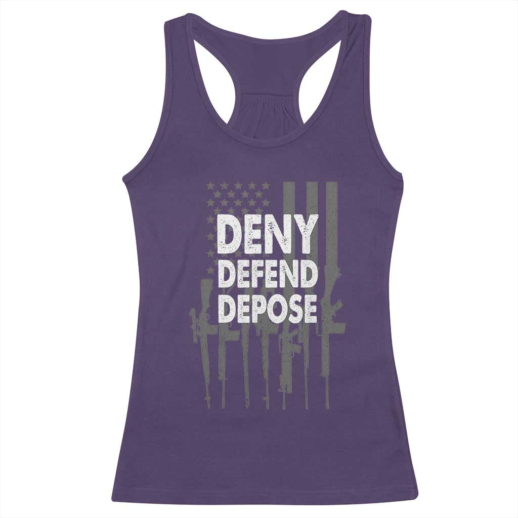 Deny Defend Depose Racerback Tank Top Vintage Gun American Flag TS11 Purple Print Your Wear