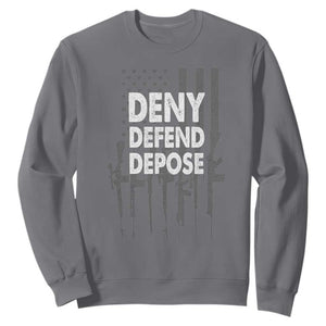 Deny Defend Depose Sweatshirt Vintage Gun American Flag TS11 Charcoal Print Your Wear