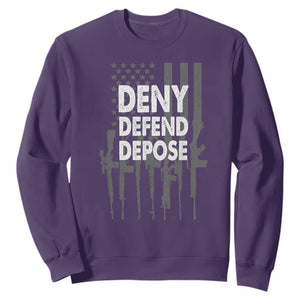 Deny Defend Depose Sweatshirt Vintage Gun American Flag TS11 Purple Print Your Wear