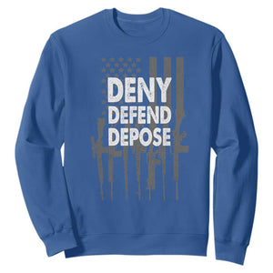 Deny Defend Depose Sweatshirt Vintage Gun American Flag TS11 Royal Blue Print Your Wear