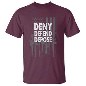 Deny Defend Depose T Shirt Vintage Gun American Flag TS11 Maroon Print Your Wear