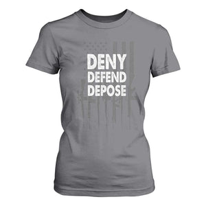 Deny Defend Depose T Shirt For Women Vintage Gun American Flag TS11 Charcoal Print Your Wear