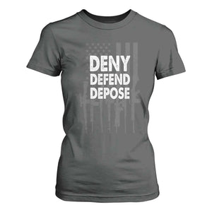 Deny Defend Depose T Shirt For Women Vintage Gun American Flag TS11 Dark Heather Print Your Wear