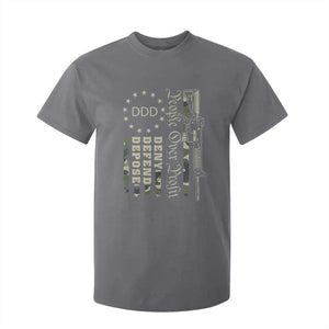 People Over Profit Deny Defend Depose T Shirt For Kid Gun Camo Betsy Ross Flag 2024 TS11 Charcoal Print Your Wear