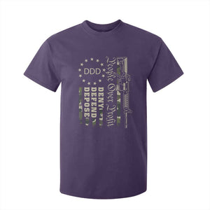 People Over Profit Deny Defend Depose T Shirt For Kid Gun Camo Betsy Ross Flag 2024 TS11 Purple Print Your Wear