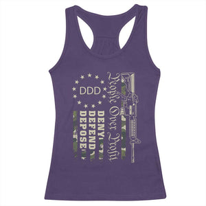 People Over Profit Deny Defend Depose Racerback Tank Top Gun Camo Betsy Ross Flag 2024 TS11 Purple Print Your Wear