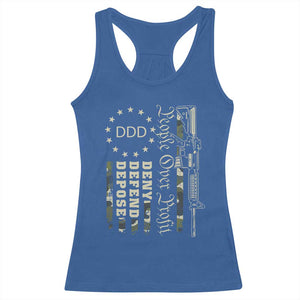 People Over Profit Deny Defend Depose Racerback Tank Top Gun Camo Betsy Ross Flag 2024 TS11 Royal Blue Print Your Wear