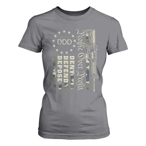 People Over Profit Deny Defend Depose T Shirt For Women Gun Camo Betsy Ross Flag 2024 TS11 Charcoal Print Your Wear