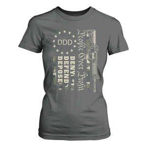 People Over Profit Deny Defend Depose T Shirt For Women Gun Camo Betsy Ross Flag 2024 TS11 Dark Heather Print Your Wear