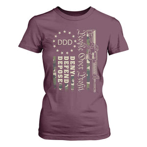 People Over Profit Deny Defend Depose T Shirt For Women Gun Camo Betsy Ross Flag 2024 TS11 Maroon Print Your Wear