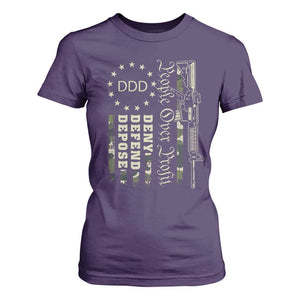 People Over Profit Deny Defend Depose T Shirt For Women Gun Camo Betsy Ross Flag 2024 TS11 Purple Print Your Wear