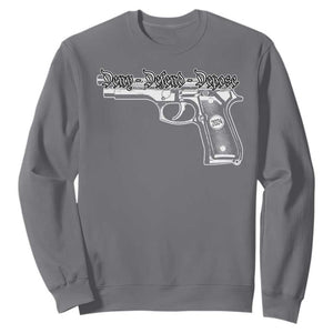Deny Defend Depose Sweatshirt Vintage Gun 2024 TS11 Charcoal Print Your Wear