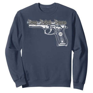 Deny Defend Depose Sweatshirt Vintage Gun 2024 TS11 Navy Print Your Wear