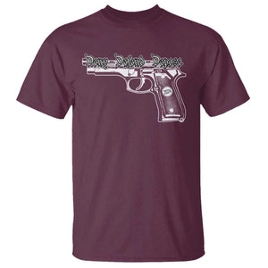 Deny Defend Depose T Shirt Vintage Gun 2024 TS11 Maroon Print Your Wear
