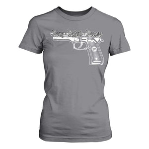 Deny Defend Depose T Shirt For Women Vintage Gun 2024 TS11 Charcoal Print Your Wear