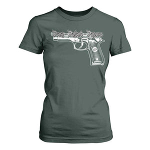 Deny Defend Depose T Shirt For Women Vintage Gun 2024 TS11 Dark Forest Green Print Your Wear