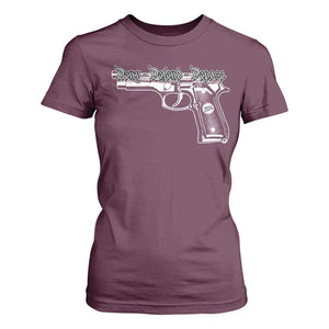 Deny Defend Depose T Shirt For Women Vintage Gun 2024 TS11 Maroon Print Your Wear