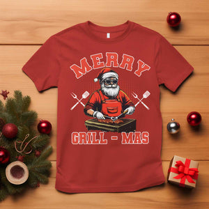 Funny Christmas Grilling Santa T Shirt Merry Grill-Mas BBQ TS11 Red Print Your Wear