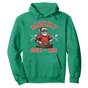 Funny Christmas Grilling Santa Hoodie Merry Grill-Mas BBQ TS11 Irish Green Print Your Wear