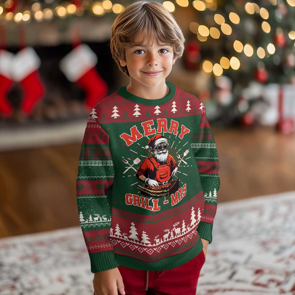 Funny Xmas Grilling Santa Ugly Christmas Sweater Merry Grill-Mas BBQ TS11 Christmas Print Your Wear