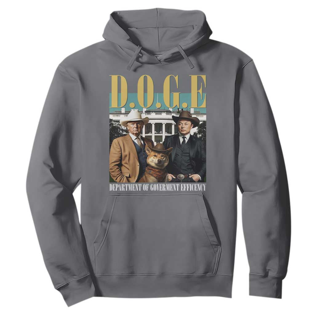 Funny Trump Musk DOGE Hoodie Department Of Government Efficiency Shiba Inu TS11 Charcoal Print Your Wear