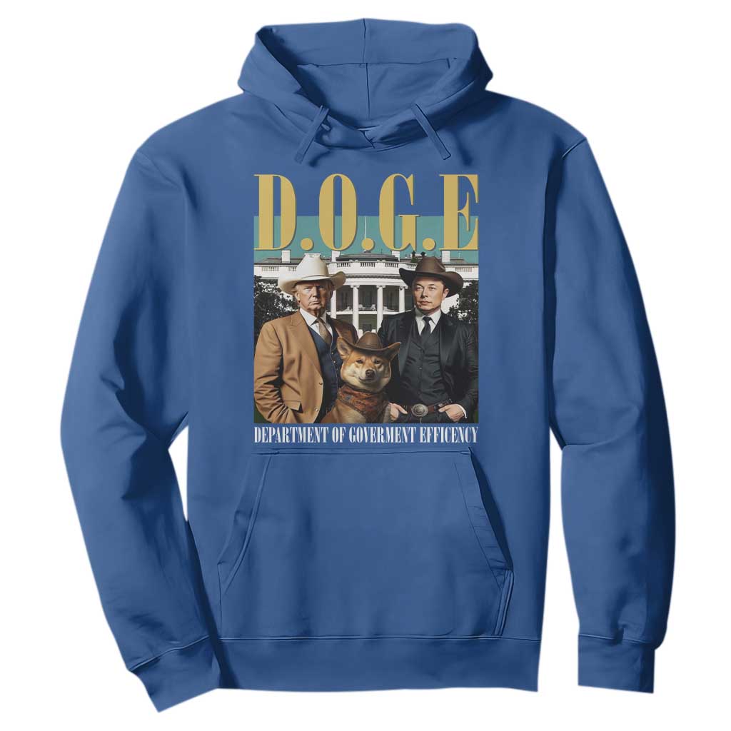 Funny Trump Musk DOGE Hoodie Department Of Government Efficiency Shiba Inu TS11 Royal Blue Print Your Wear