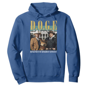 Funny Trump Musk DOGE Hoodie Department Of Government Efficiency Shiba Inu TS11 Royal Blue Print Your Wear