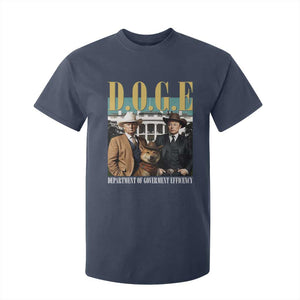 Funny Trump Musk DOGE T Shirt For Kid Department Of Government Efficiency Shiba Inu TS11 Navy Print Your Wear