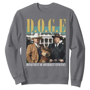 Funny Trump Musk DOGE Sweatshirt Department Of Government Efficiency Shiba Inu TS11 Charcoal Print Your Wear