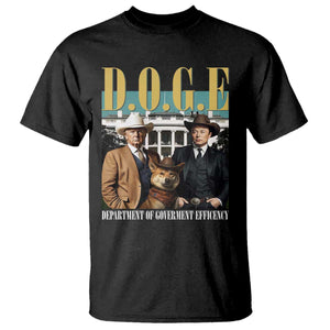 Funny Trump Musk DOGE T Shirt Department Of Government Efficiency Shiba Inu TS11 Black Print Your Wear