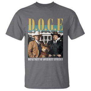 Funny Trump Musk DOGE T Shirt Department Of Government Efficiency Shiba Inu TS11 Charcoal Print Your Wear