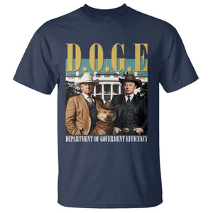 Funny Trump Musk DOGE T Shirt Department Of Government Efficiency Shiba Inu TS11 Navy Print Your Wear