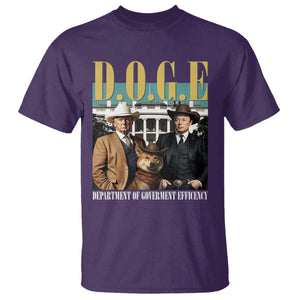 Funny Trump Musk DOGE T Shirt Department Of Government Efficiency Shiba Inu TS11 Purple Print Your Wear