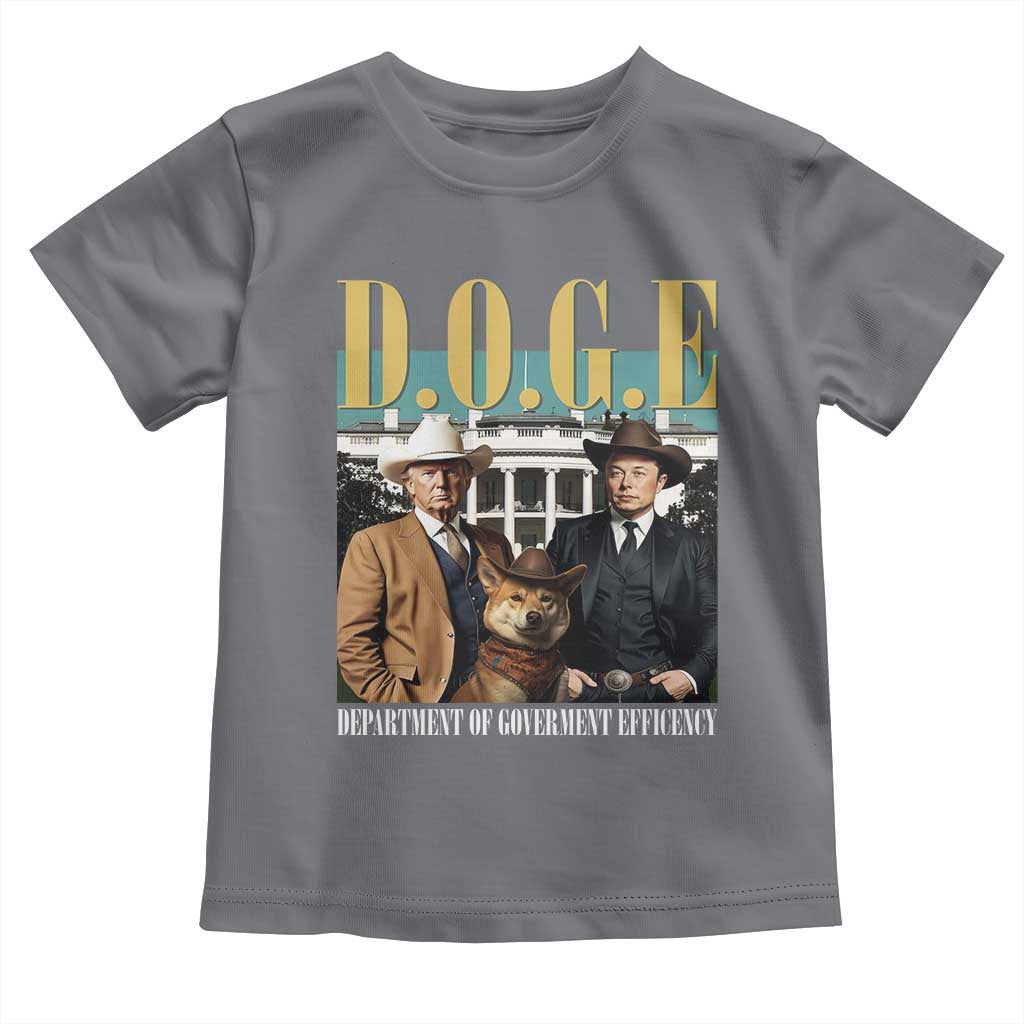 Funny Trump Musk DOGE Toddler T Shirt Department Of Government Efficiency Shiba Inu TS11 Charcoal Print Your Wear