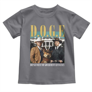 Funny Trump Musk DOGE Toddler T Shirt Department Of Government Efficiency Shiba Inu TS11 Charcoal Print Your Wear