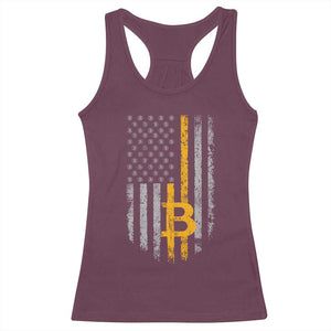 Funny Bitcoin BTC Crypto Cryptocurrency Trader American Flag Racerback Tank Top TS11 Maroon Print Your Wear