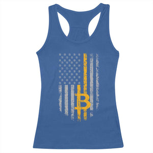 Funny Bitcoin BTC Crypto Cryptocurrency Trader American Flag Racerback Tank Top TS11 Royal Blue Print Your Wear