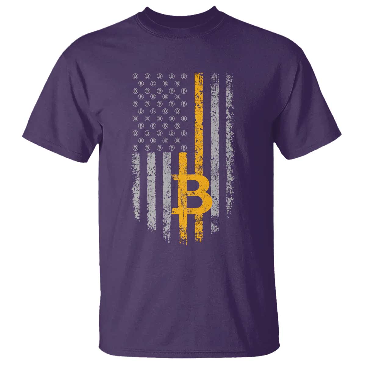 Funny Bitcoin BTC Crypto Cryptocurrency Trader American Flag T Shirt TS11 Purple Print Your Wear