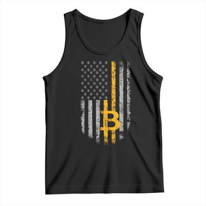 Funny Bitcoin BTC Crypto Cryptocurrency Trader American Flag Tank Top TS11 Black Print Your Wear