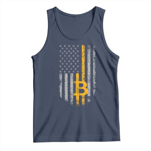 Funny Bitcoin BTC Crypto Cryptocurrency Trader American Flag Tank Top TS11 Navy Print Your Wear