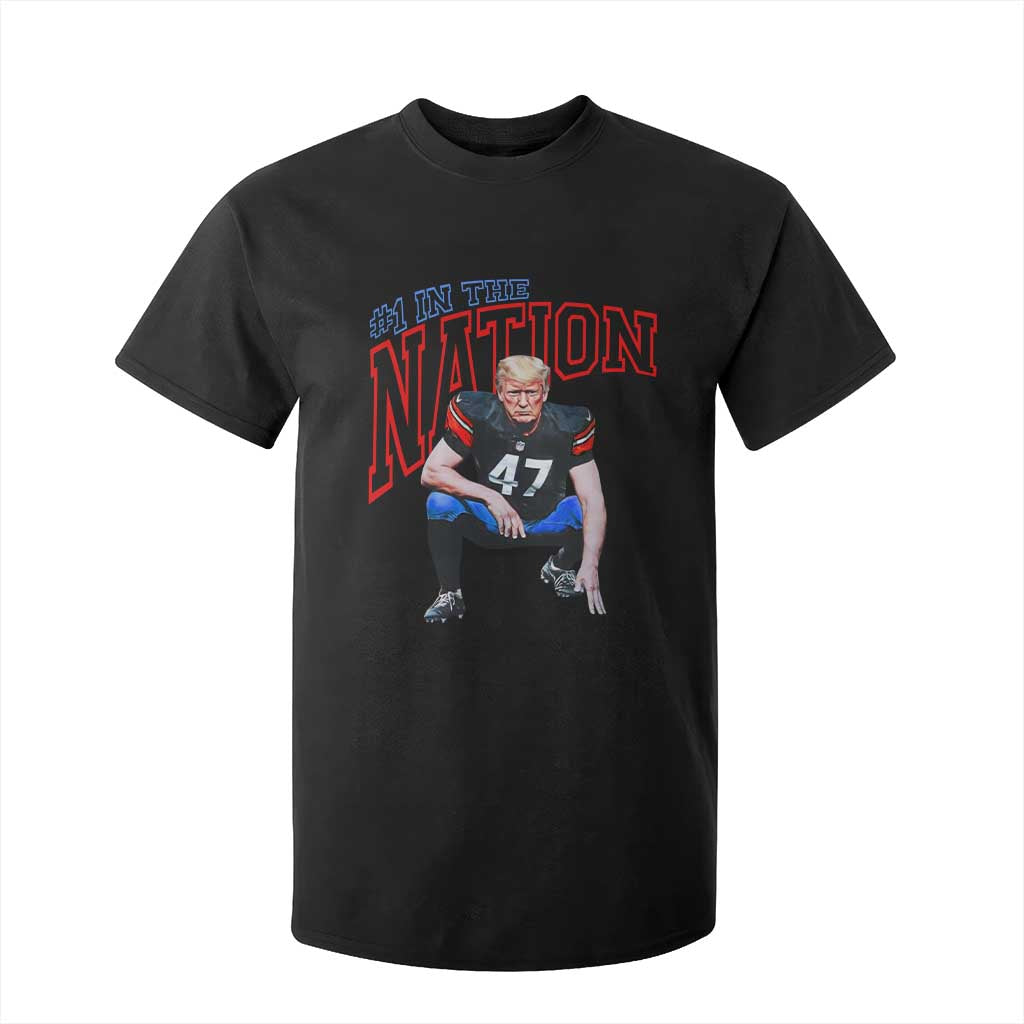 Funny Trump American Football T Shirt For Kid #1 In The Nation - PrintYourWear Size: 2T Color: Black