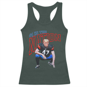 Funny Trump American Football Racerback Tank Top #1 In The Nation - PrintYourWear Size: XS Color: Dark Forest Green