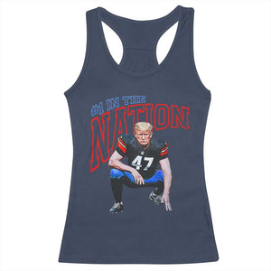 Funny Trump American Football Racerback Tank Top #1 In The Nation - PrintYourWear Size: XS Color: Navy