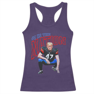 Funny Trump American Football Racerback Tank Top #1 In The Nation - PrintYourWear Size: XS Color: Purple