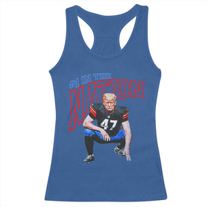 Funny Trump American Football Racerback Tank Top #1 In The Nation - PrintYourWear Size: XS Color: Royal Blue