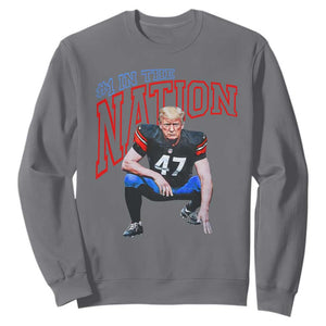 Funny Trump American Football Sweatshirt #1 In The Nation - PrintYourWear Size: S Color: Charcoal