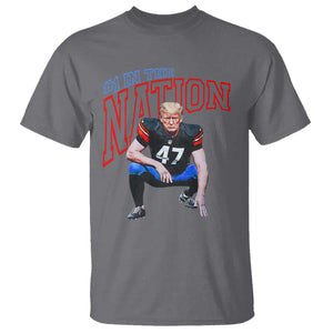 Funny Trump American Football T Shirt #1 In The Nation - PrintYourWear Size: S Color: Charcoal